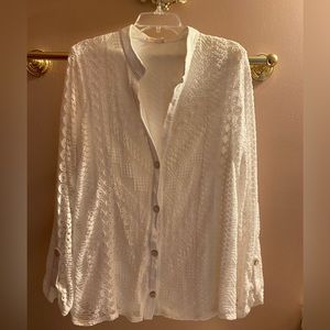 WOMens Beautiful White Blouse Size Large
